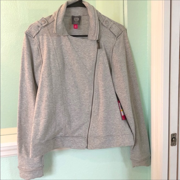 Vince Camuto French Terry Moto Jacket M - Picture 4 of 8